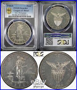 1906-S US/Philippines Peso PCGS AU Details Silver Allen#16.08 KEY DATE