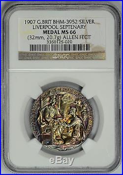 1907 Liverpool England 700 Yr Ngc Ms66 Great Britain Toned Finest Known Uk