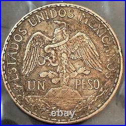 1911 Un Peso Mexico Silver Caballito Little Horse Km453 Coin #45t