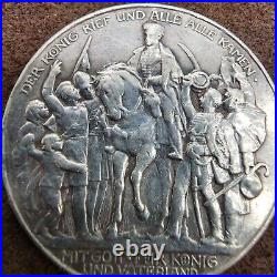 1913 PRUSSIA KINGDOM Germany WILHELM II Victory Napoleon Silver 2M Coin i114658