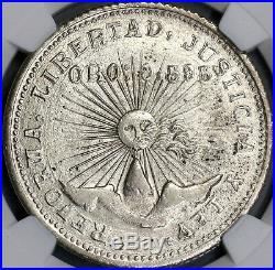 1914 NGC MS 63 Guerrero Silver Gold 2 Pesos Mexico Revolution Coin (18062001C)