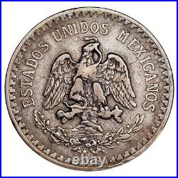 1918/7 Mexico Silver 1 Peso Overstrike VF Condition