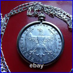 1923 GERMAN EAGLE 500 MARK Coin Pendant on a 20.925 Sterling Silver Chain