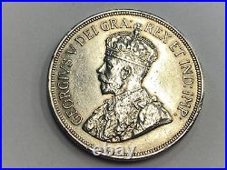 1928 Cyprus 45 Piastres Silver Coin George V. Au Details Large Gorgeous Coin