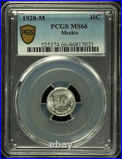 1928 M Mexico 10 Centavos PCGS MS66