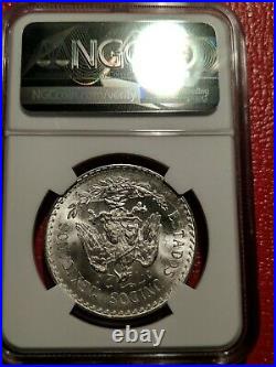 1933 Mexico Silver 1 Peso 193/193 High 9 Ngc Ms 65 Scarce Gem Bu Rare Variety
