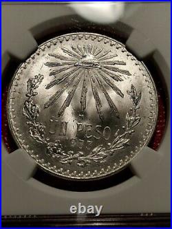 1933 Mexico Silver 1 Peso 193/193 High 9 Ngc Ms 65 Scarce Gem Bu Rare Variety