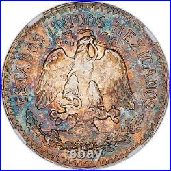 1944-m Mexico Silver 50 Centavos Ngc Ms64 Monster Color Toned