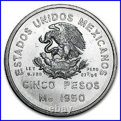 1950 Mexico Silver 5 Pesos Southern Railroad BU SKU #104285