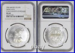 1956 CHALCHIHUITES CENTENARY GROVE 672a MEXICO SILVER NGC MS 64 MEDAL
