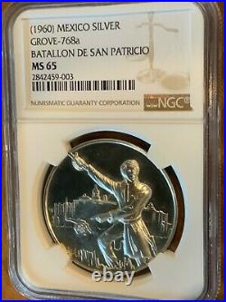 1960 MEXICO Silver Medal Batallon de San Patricio NGC MS65 Grove 768a Gem Blazer