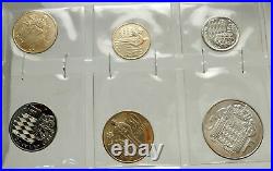 1962-1966 MONACO King Rainier III Antique Genuine 6 Coin Set 1 Silver i76366