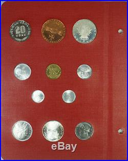 1964-1971 Complete RED FAO World 48-Coin Album With Silver/Proof Coins As Issued