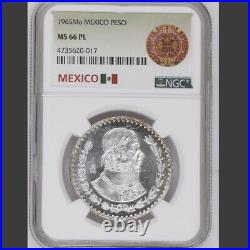 1965 Mexican Peso TOP POP MS 66 PL FINEST COIN IN THE WORLD FOREIGN PROOF LIKE