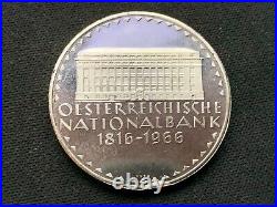 1966 Austria 50 Schilling Coin PROOF National Bank (Mintage 17K RARE) #N12