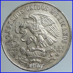 1968 Mexico XIX Olympic Games Aztec Ball Player BIG 25 Pesos Silver Coin i111647