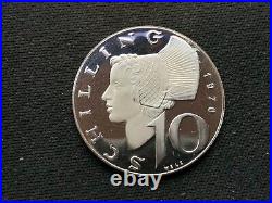 1970 Austria 10 Schilling Coin PROOF (Mintage 89K RARE) #N04