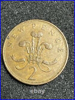 1971 D. G. REG. F. D Queen Elizabeth II New Pence 2 Coin #1