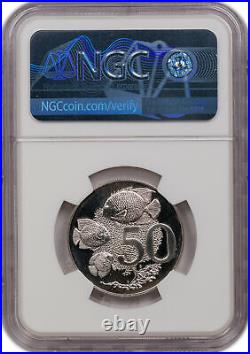 1972 CAYMAN ISLANDS SILVER 50 CENTS NGC PF 69 FINEST KNOWN, Low Mintage 11K