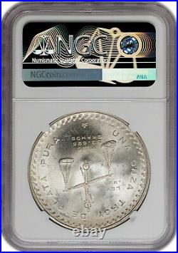 1979-mo Mexico Silver 1 Onza Ngc Ms 64 Coin