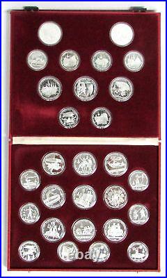 1980 Silver Russia Olympics 28 Gem Quality 5 & 10 Rouble Complete Box Set & Coa