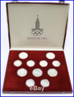 1980 USSR Moscow Olympics 28 Silver coin set Roubles 20+ ounces pure Silver wbox