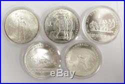 1980 USSR Moscow Olympics 28 Silver coin set Roubles 20+ ounces pure Silver wbox