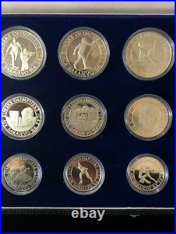 1984 Yugoslavia Olympics Set Of Fifteen Silver Proof Coins With Original Box
