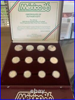 1986 Mexico World Champion of Football. 925 Silver Proof 12 Coin Set