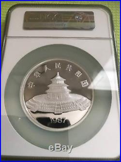 1987 China Silver Panda 50 Yuan 5 Oz. 999 Silver Ngc Pf 69 Ultra Cameo