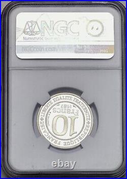 1987 France Silver 10 Francs Hugues Capet Ngc Pf 68 Ultra Cameo High Grade