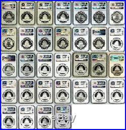 1989 2017 FULL SET PANDA Silver 32 Coins PLUS EXTRA TYPES All NGC MS69 or MS70