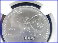 1992 Libertad 1 Onza Ngc Ms69 Mexico 1 Oz Silver Missing Feather Detail Scarce