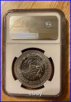1992 Mo Mexico 1 Silver Onza, NGC Graded MS 68