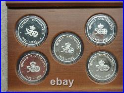 1992 Spain Official Caravel Proof Silver Collection 5 X. 925 Silver Coins