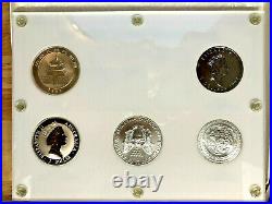 1993 5 coins 1 oz ea Silver Bullion of the World BU display set RARE PANDA