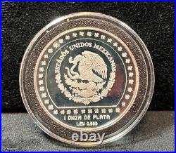 1993 Xochipilli 0.999 Silver Proof 1oz N$5 Coin Minted in Mexico City
