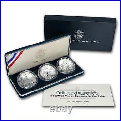 1994 3-Coin U. S. Veterans Set BU (withBox & COA) SKU #7187