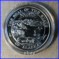 1995 Alaska Mint State Medallion, Puffin Proof Like Silver Coin, with Box and COA