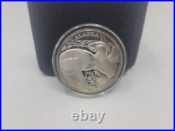 1995 Alaska Mint State Medallion, Puffin Silver Coin, with Box