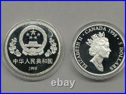 1998 Canada And China Coin Collection Dr Norman Bethune 2 Coins Fine Silver