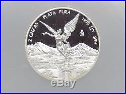 1999 Silver 2 oz Mexico Libertad Proof KEY DATE 280 Minted NGC PF 67 Ultra Cameo