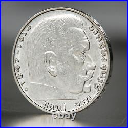 2 Reichsmark 1938 Lot 7 Silver Coins from All 7 German Mints Third Reich