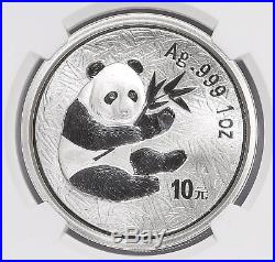 2000 China 10 Yuan Frosted Ring Silver Panda Coin NGC/NCS MS69 Conserved & Rare