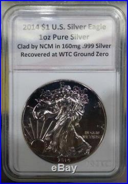 2001 & 2014 Recovery Silver Eagle Dollar Set World Trade Center NTC