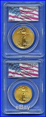 2001 Platinum Gold Silver Eagle 1 of 190 World Trade Center PCGS GEM UNC Set