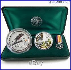 2003 AUSTRALIANS AT WAR WORLD WAR 1 2oz Kookaburra Coin & 1oz Medallion Set