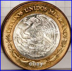 2005 Mexico 100 Pesos 925Silver AU UnCirculated KeyBimetalic LessThan50KMade