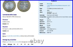 2005 Mexico 100 Pesos 925Silver AU UnCirculated KeyBimetalic LessThan50KMade