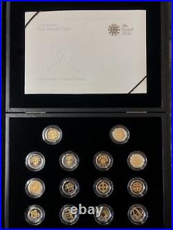 2008 United Kingdom 25th Anniversary 1 Pound Silver Proof Set 14 Coins